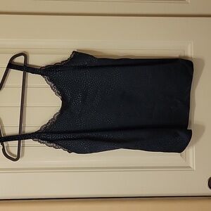 Lace trim spotted tank top